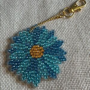 Double-sided Floral Crystal Key Holder/ Ornament/ Purse Bling